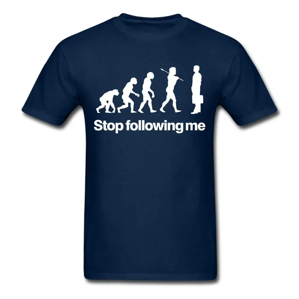 Evolution Stop Follow Me Футболка мужская забавная футболка 100% хлопок размер США|Мужские