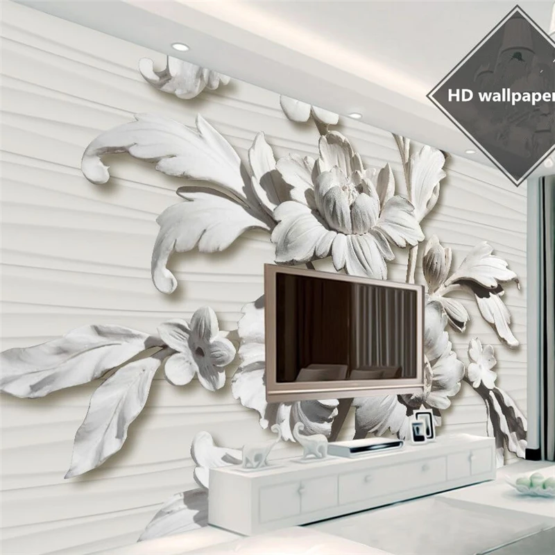 Пользовательские фото обои 3D стерео рельефный цветок Джейн европейская Гостиная