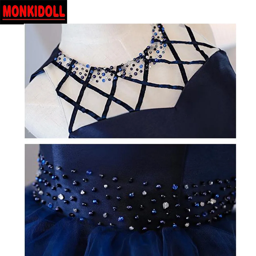 Изящная украшенная бусинами короткое платье с кристаллами для выпускного вечера