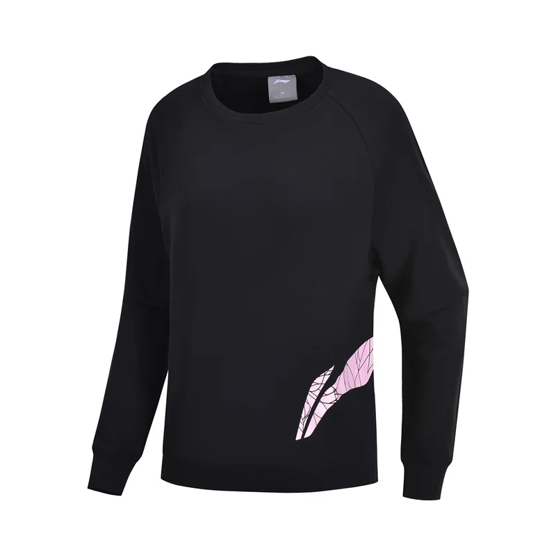 Женский тренировочный свитер Li-Ning свободный спортивный из 70% хлопка 25% полиэстера