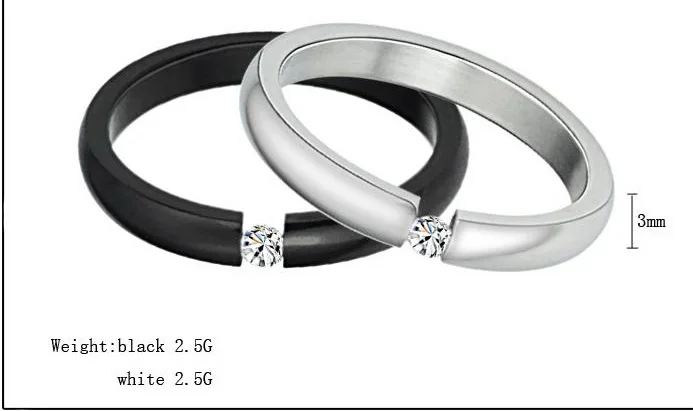 2016 новое поступление креативные модные кольца черные и белые со стразами для