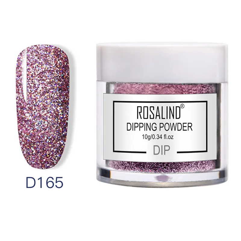 D165 ROSALIND Dip порошок лак для ногтей градиент Сияющий хром пигмент с голографическим эффектом блеск для ногтей хлопья блестки погружение порошок Набор - Цвет: D165