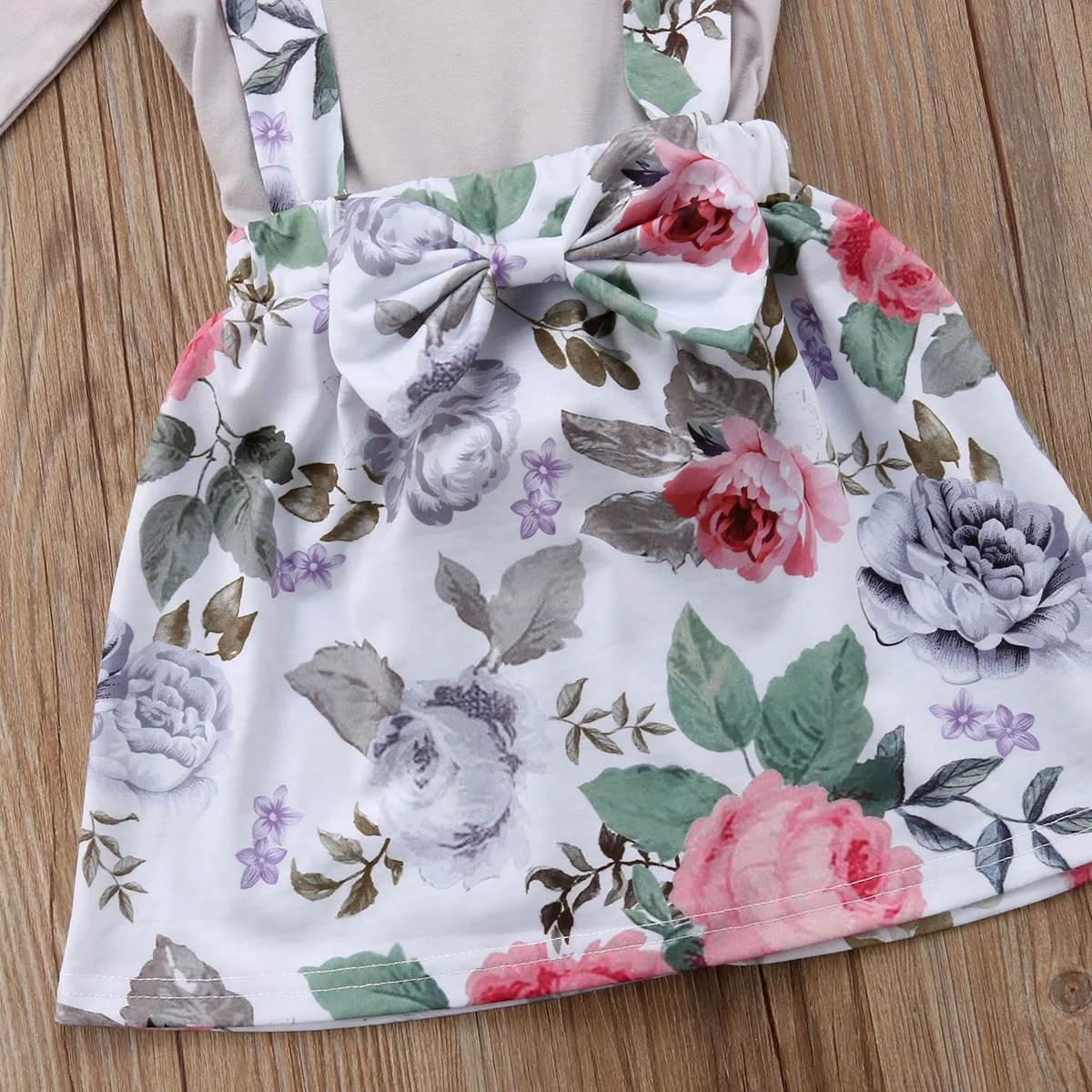 Одежда для новорожденных девочек Комбинезон Боди с цветочным рисунком Комплект