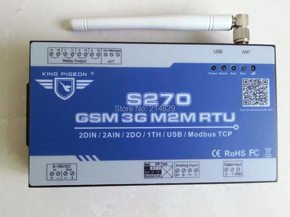 PLC контроллер S270 с GSM GPRS 3G модулем и логическим IO модулем|controller 24v|control pestcontrol cabin |