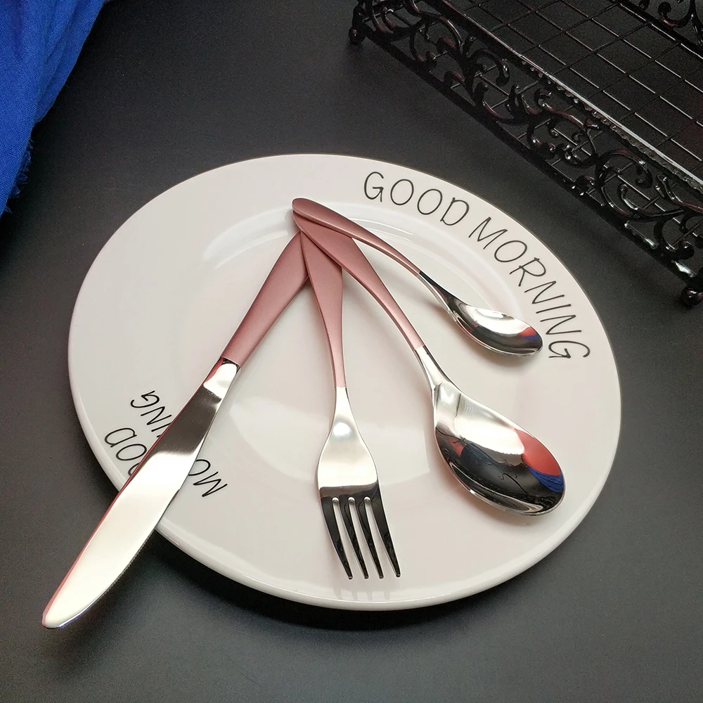 Хит продаж 4 шт. классические элегантные столовые приборы розового и серебряного