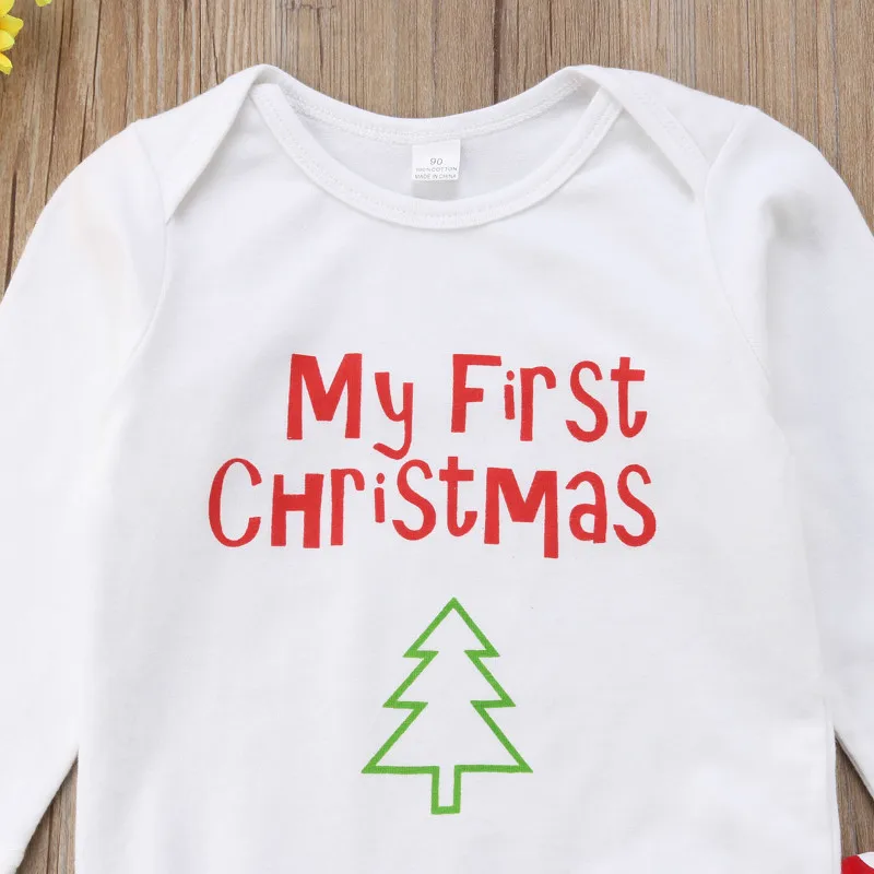 2018 рождественские комплекты одежды для маленьких мальчиков и девочек боди с