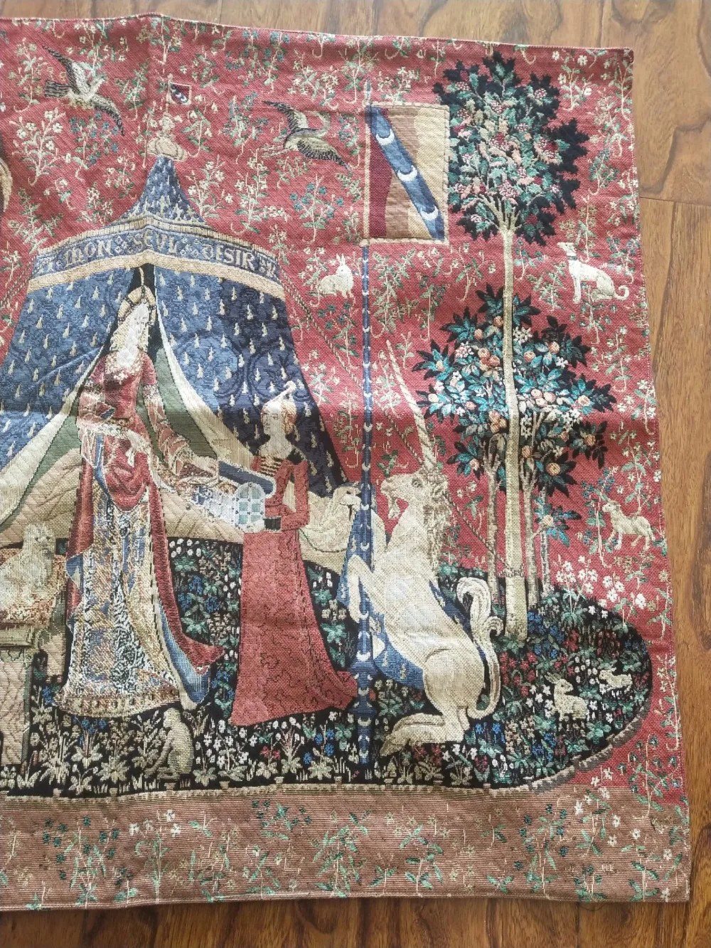 Благородный женский хлопковый тканый благородный Единорог в средневековом