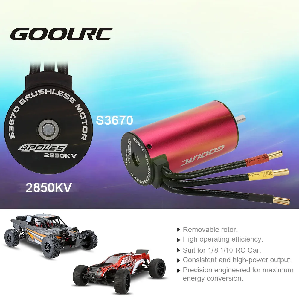 GOOLRC бесщеточный двигатель для радиоуправляемых автомобилей S3670 2850KV 4 полюсный