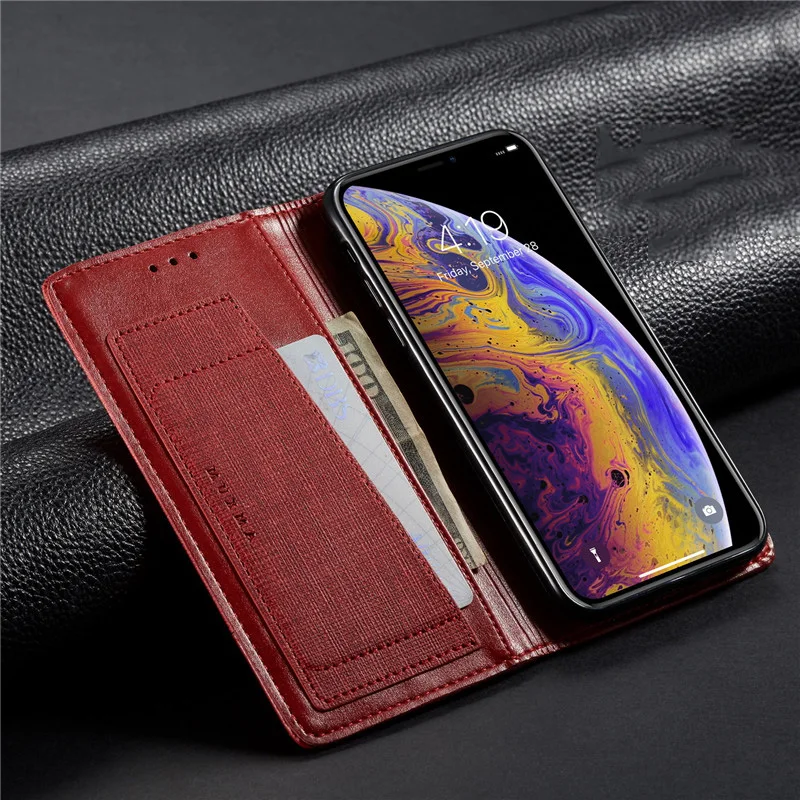 Кожаный чехол-книжка Tikitaka для Redmi Note 7, Xiaomi 6, 8, 9, 6 Pro, 6X, холщовый чехол-бумажник с отделениями для карт, чехол для Xiaomi Max 2, 3, K20 Pro