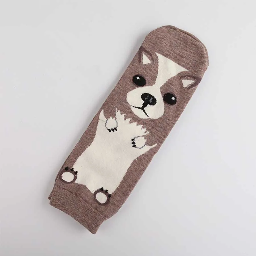 [WPLOIKJD] Корейский Calcetines хлопковые носки без пятки с принтом Harajuku милые собаки мопса забавные Женские носочки с рисунками из мультфильмов носки-тапочки унисекс