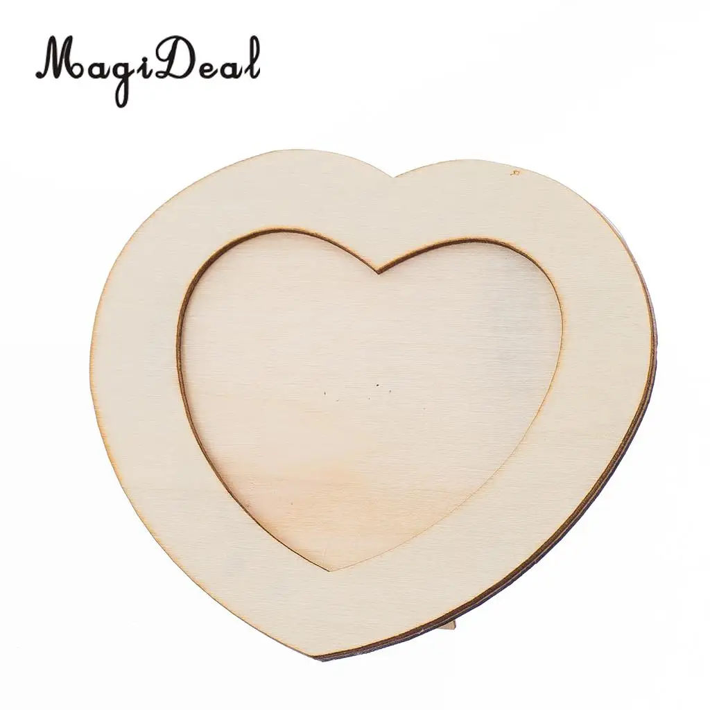 Деревянная фоторамка с сердечками MagiDeal рамка для фото сделай сам основа