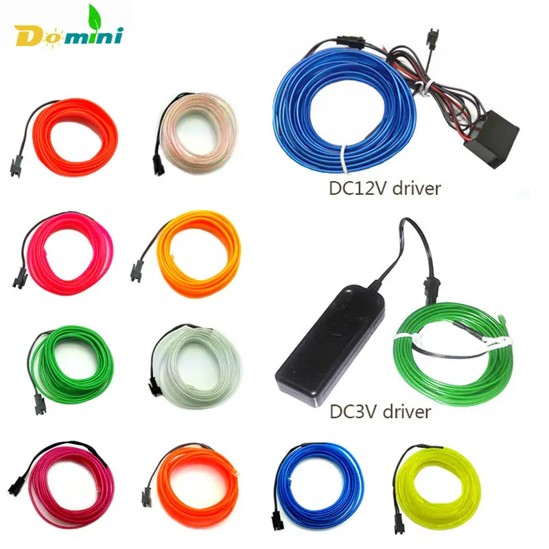 LED неоновый свет EL Провода лампы накаливания строки DC3V 12 В Неон лента 1/2/3/ 4/5 м для