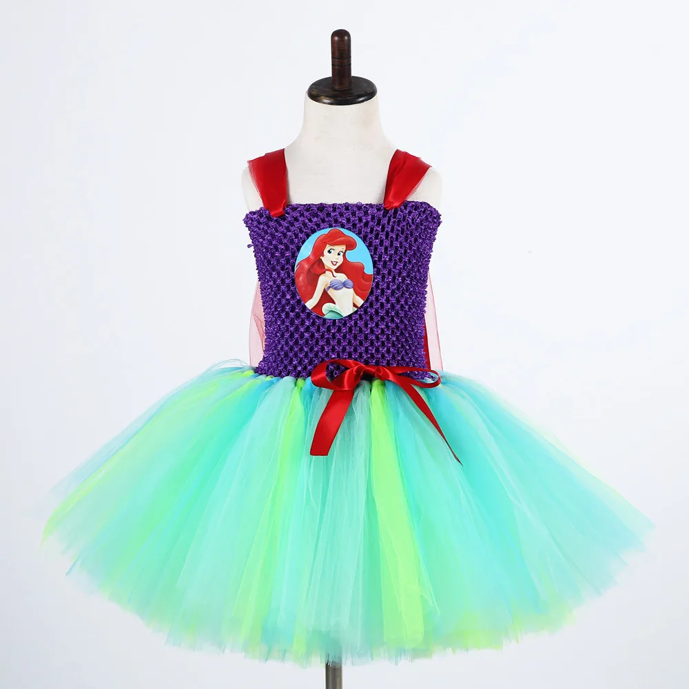Princess Girls Birthday Party Tutu Dress Cartoon Costume Handmade Halloween Kids Fluffy Cosplay For Pageant Photo props | Детская одежда