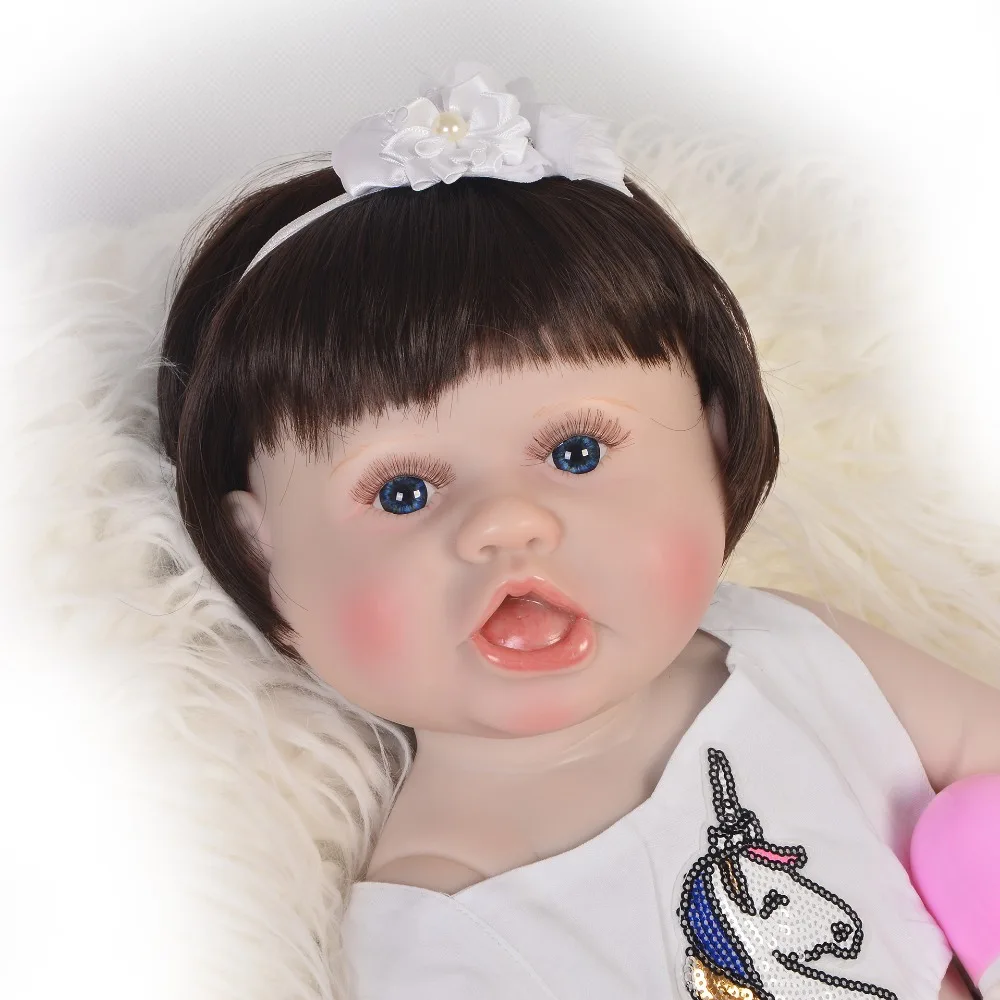DollMai 57 см полностью виниловая силиконовая кукла для новорожденных девочек