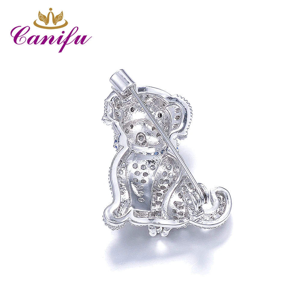 Canifu Новое поступление модный очаровательный милый Бульдог полный белый AAA CZ щенок Брошь булавка в виде животного украшения вечерние ювелирные изделия