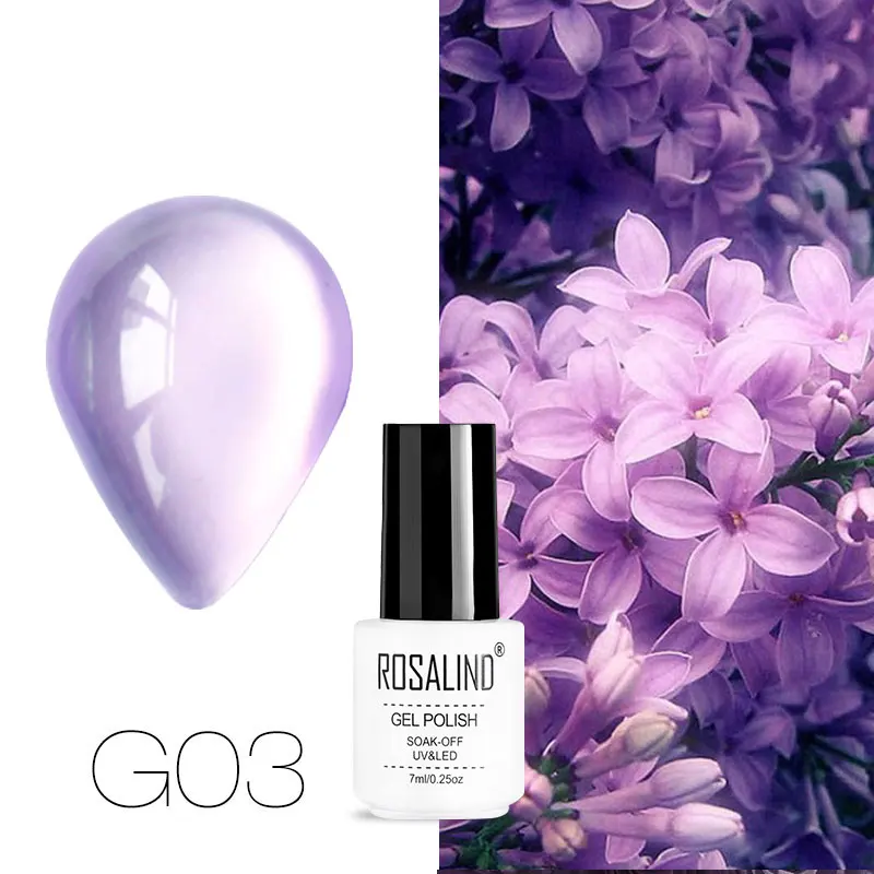 G03 ROSALIND гель лак Гибридный гвоздь искусство Полупостоянный УФ набор гель-лаков для ногтей для маникюра замочить от гель лак белый праймер - Цвет: G03