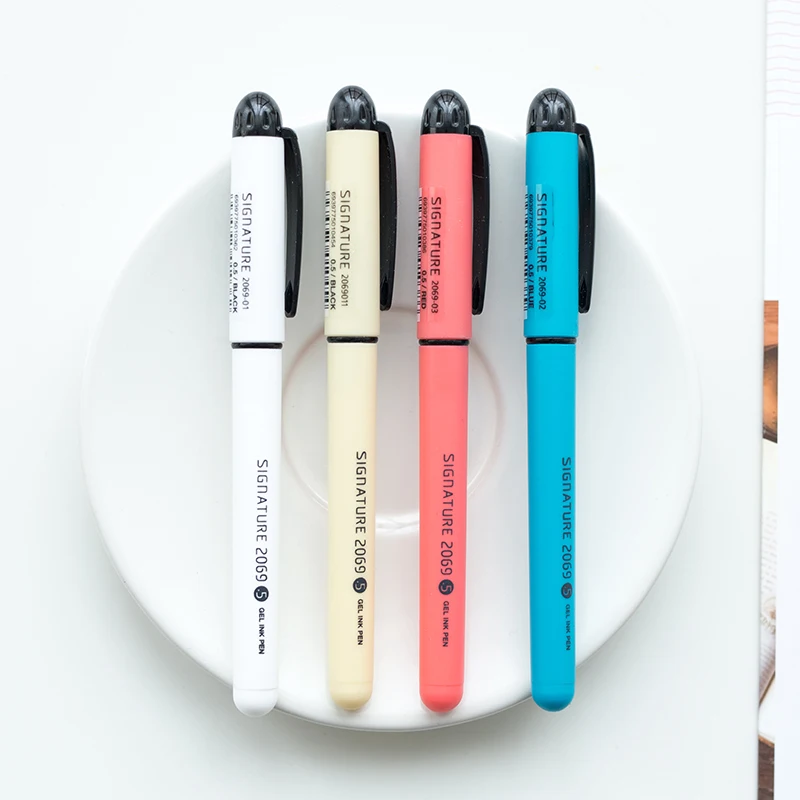 Ручка с гелевыми чернилами для подписей 4 шт./лот шариковая ручка 0 5 мм черные