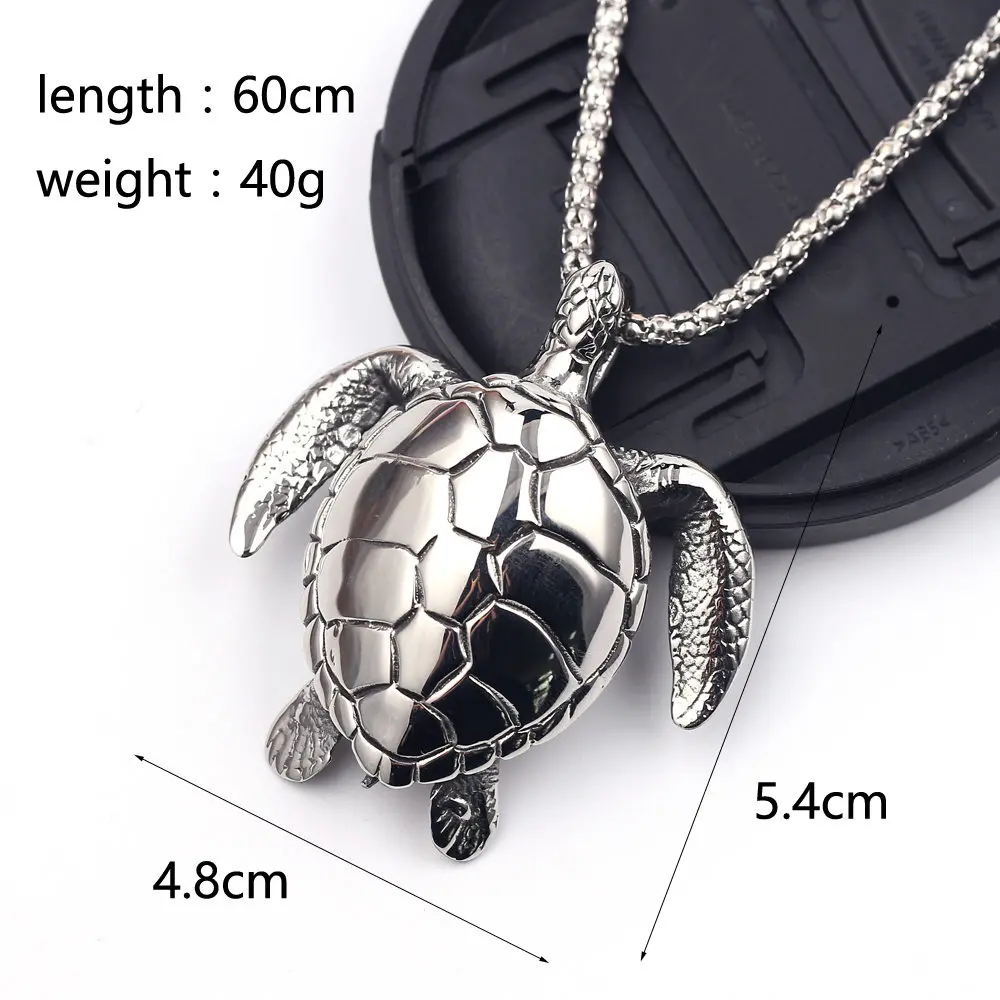 Черепаха ожерелье темно морская черепаха животное Металл для мужчин воротник