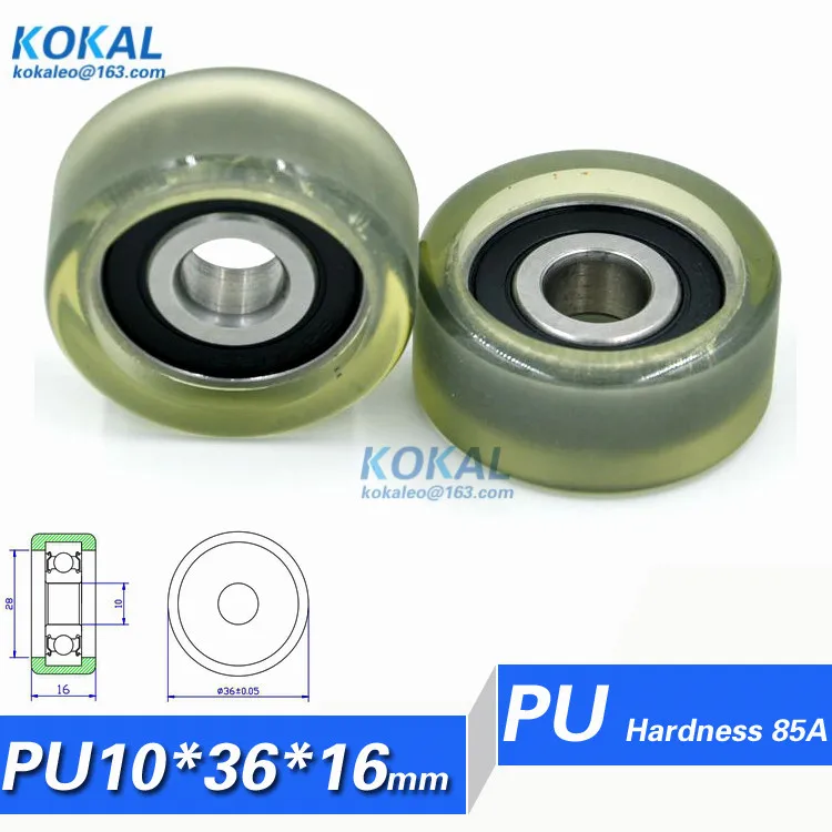 [PU1036 16] 1 шт. малошумная мягкая ТПУ 6200RS роликовый подшипник колеса направляющая