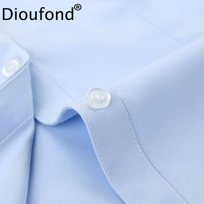 Dioufond Women Formal Solid Color Long Sleeve Blouses Cotton Comfortable V-Neck White Lady Tops Shirt Plus Size 5XL Summer Blusa |