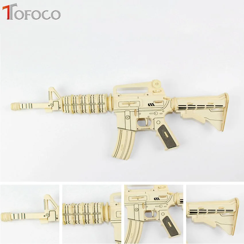 TOFOCO новинка Деревянный 3D пистолет-головоломка модель игрушка для мальчика