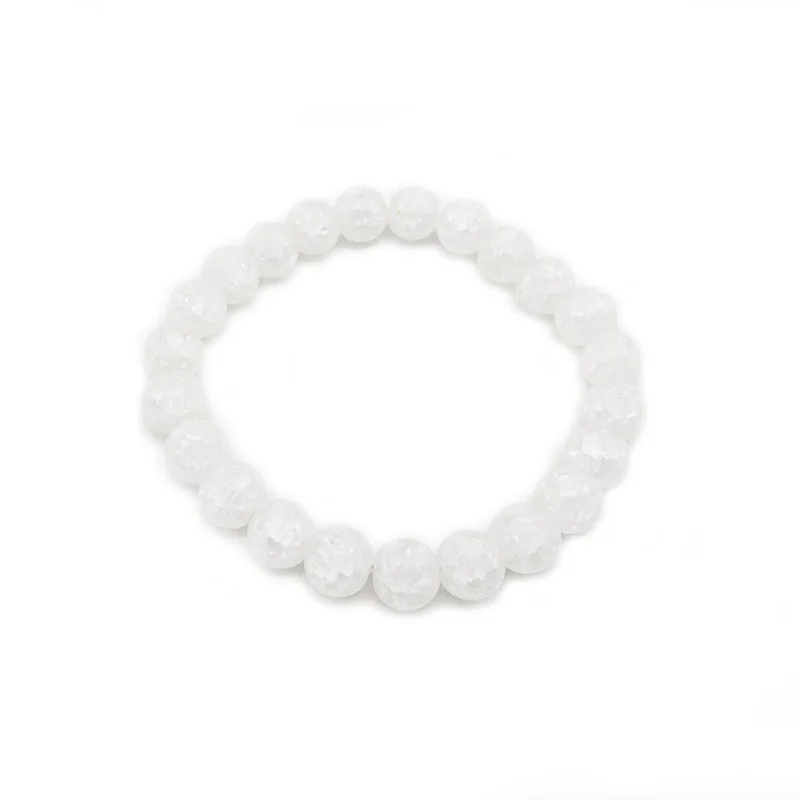 Браслеты из бусин с белыми треснутыми кристаллами 6 мм 8 браслеты натурального