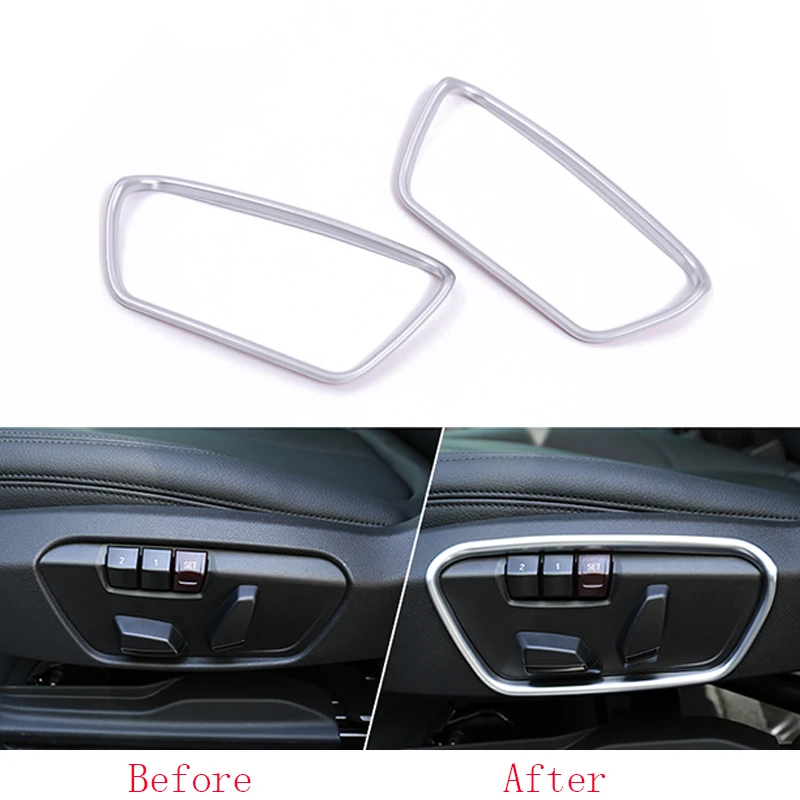 

2x Chrome Seat Adjust Buttons Granish Frame Cover Trim For BMW X1 F48 2016-2017 & 2 Series F45 2016