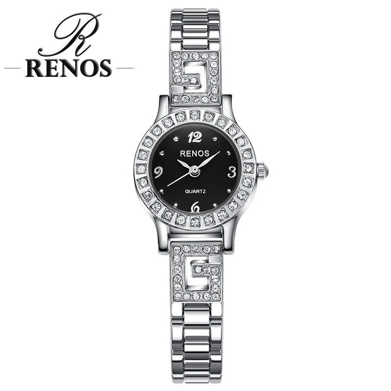 RENOS новые кварцевые часы женские стильные в коробке простой браслет со скелетом