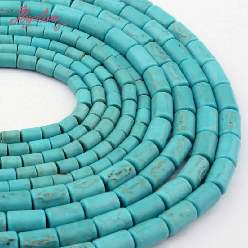 4x5 5x8 мм Гладкие бусинки синие каменные Howlite для DIY колье браслеты серьги