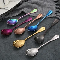 6pcs teaspoons stainless steel vintage shell shape small coffee spoons for espresso desserts sugar afternoon tea kitchen bar