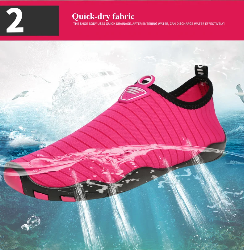 Aqua Shoes Unisex Quick Dry Water Shoes Plus Size Outdoor Sneakers Women Light Non-slip Swimming Shoes Soft Lovers Beach Shoes