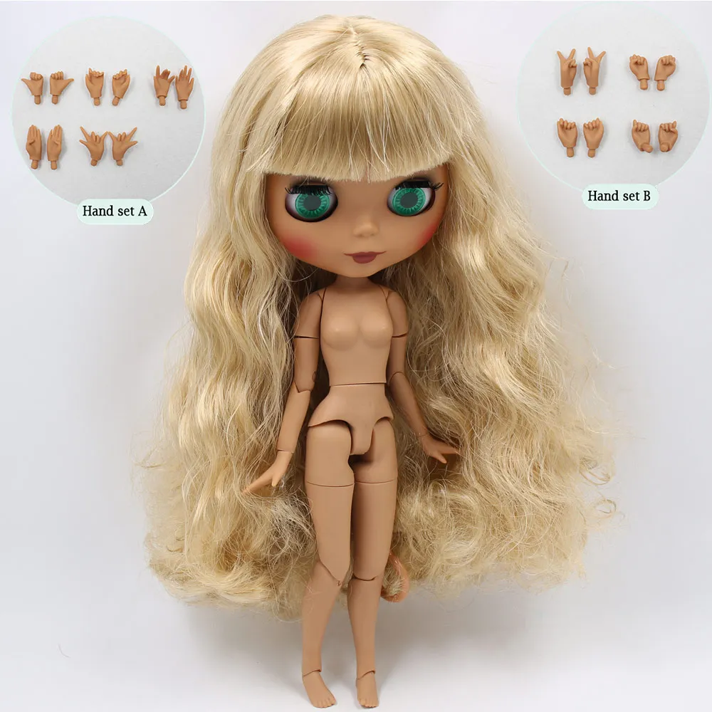 Ледяная Обнаженная кукла Blyth No. BL3157 Flaxen hair 1/6 bjd, pullip, licca, jerryberry - Цвет: B doll with hand B