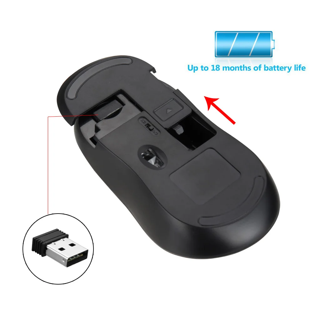 Новинка 2 4 г беспроводная мобильная мышь с usb приемником Портативная оптическая