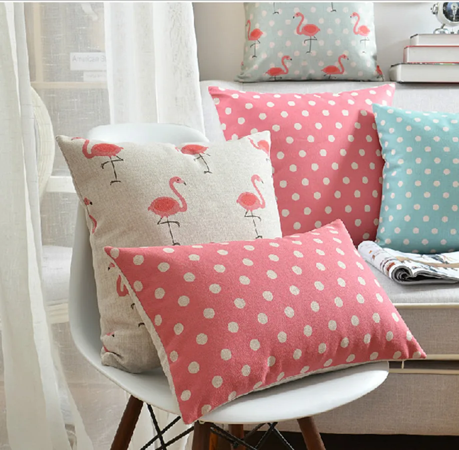 Высококачественная тропическая наволочка розовые подушки с фламинго домашние
