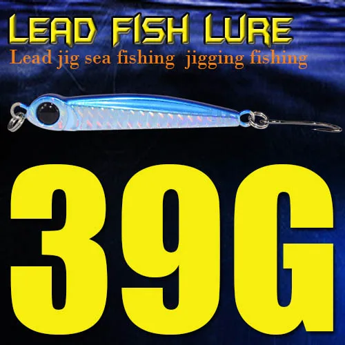 39gBlue Свинцовая рыба 8 г/18 г/28 г/39 г/60 г/80 г металлические приспособления с одним крюком и кольцами, рыболовные приманки, Морская рыбалка приманки, жесткая металлическая приманка - Цвет: 39gBlue