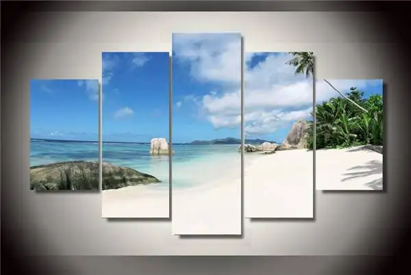 Летняя Пляжная картина с изображением пальм Hd Печать на холсте декор для комнаты