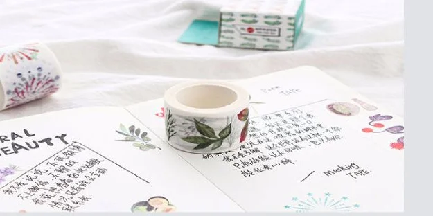 2cm 3cm 4cm Leaves flower washi tape masking DIY decoration Scrapbooking Sticker Label Tape School Office Supplies | Канцтовары для
