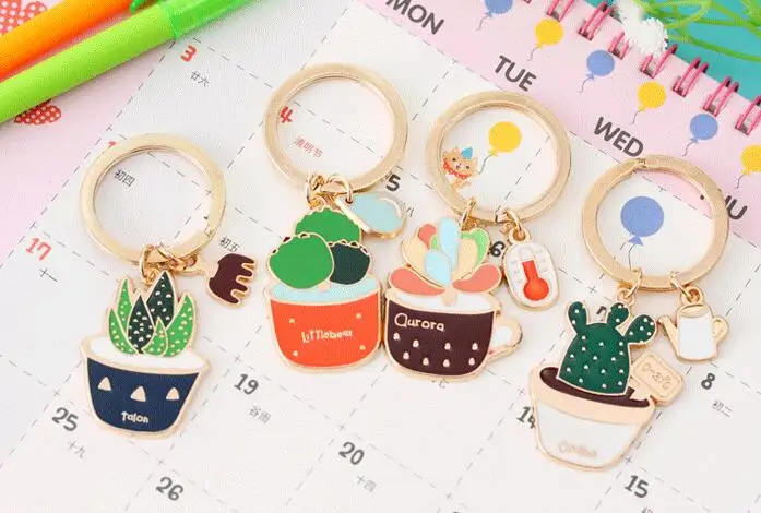 10pcs/lot free shipping fashion woman plant keychain lady flower key ring car | Украшения и аксессуары