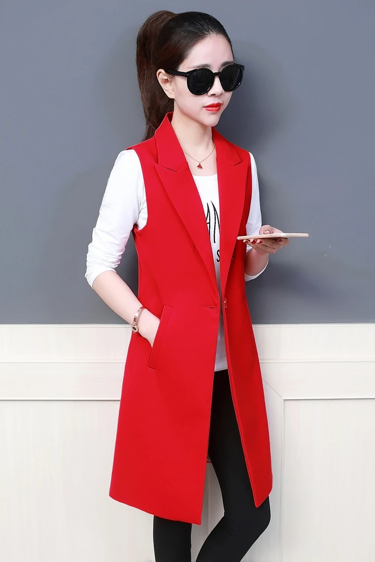 

Fashion women's new slim slimming casual female summer wild long vest spring and autumn sleeveless vest jacket high quality