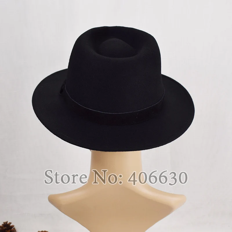 Зимние шапки с широкими полями черные фетровые Chapeu Masculino мужские Trilby Панама