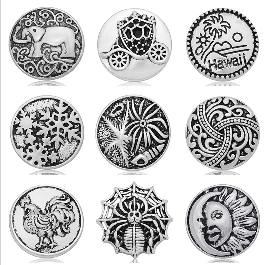 Лидер продаж рождественские пуговицы в виде снежинок Солнца и Луны 18 мм простые