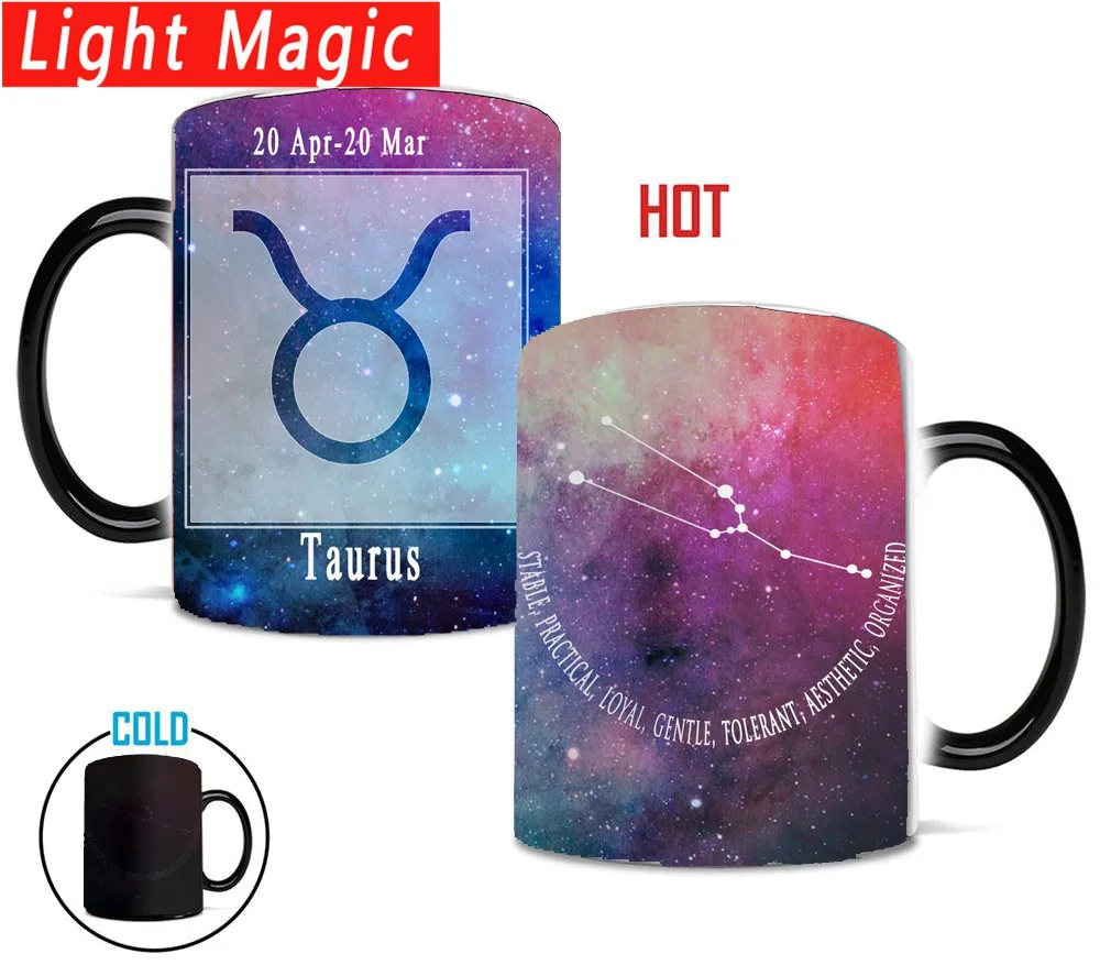 

12 constellations Taurus Magic Starry Sky Mugs 350ml Creative birthday gift mug for your kids your wife and friends