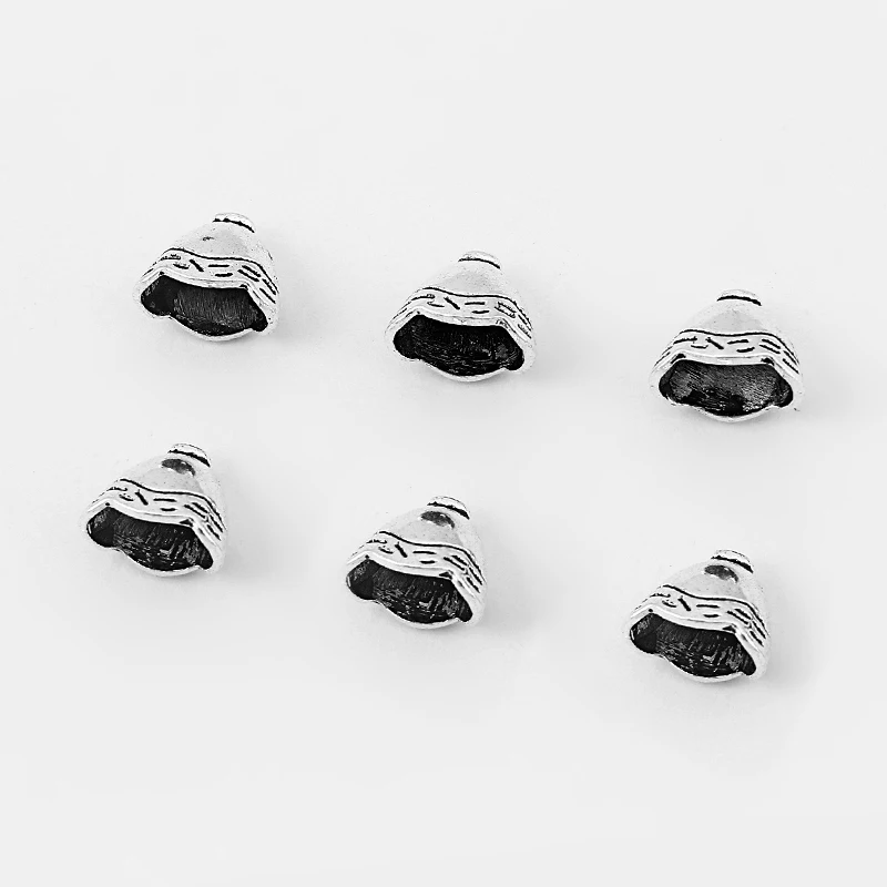 15 шт. маленькие концевые заглушки в форме колокола|caps beads|end capsantique silver |
