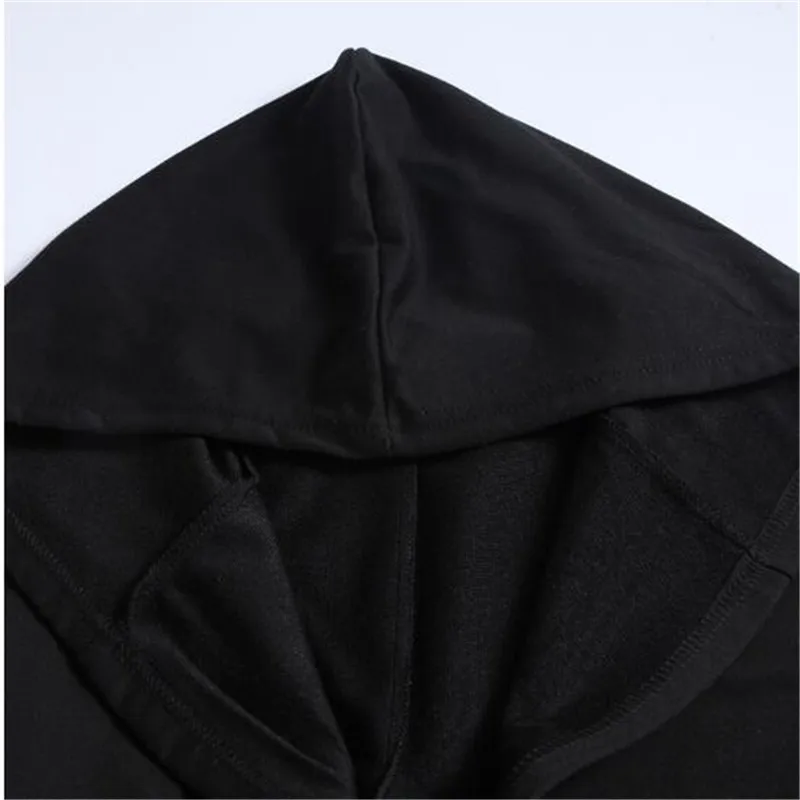 Мужская толстовка с капюшоном черная длинным рукавом | одежда