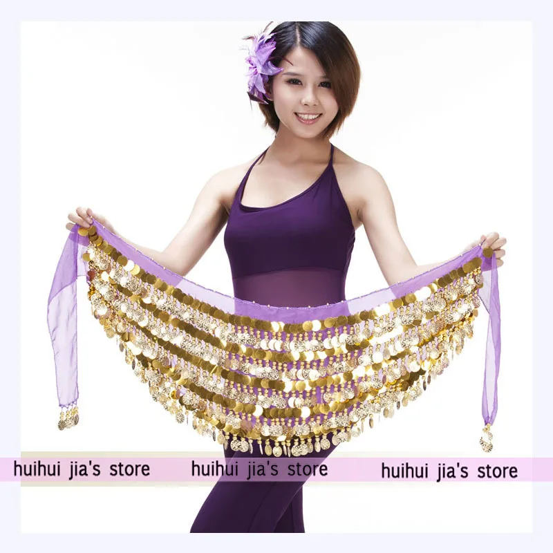 Блестящая золотая монета хип шарф танец живота одежда для продажи женский