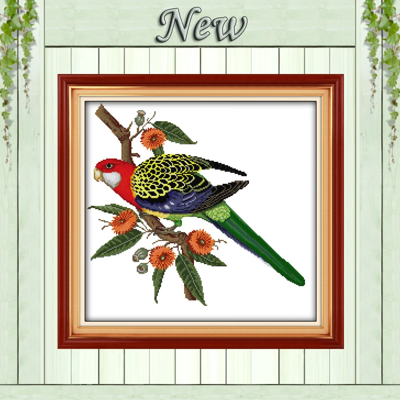 Картины сделай сам с попугаями птицами цветами DMC 14CT 11CT наборы для вышивки