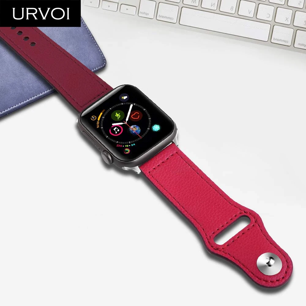 Ремешок URVOI для apple watch series 54 3 2 1 из натуральной кожи Swift iWatch с застежкой на запястье
