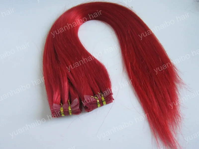 Новая Мода! # красный шелк прямо бразильский реми волосы полный handtied тонкой кожи