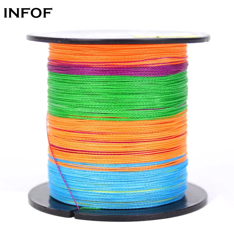 

INFOF 100M/109yards Ultra 4 Braided Fishing Line Metered Braid Line Multifilament PE 4 Strands 5 Multi Color