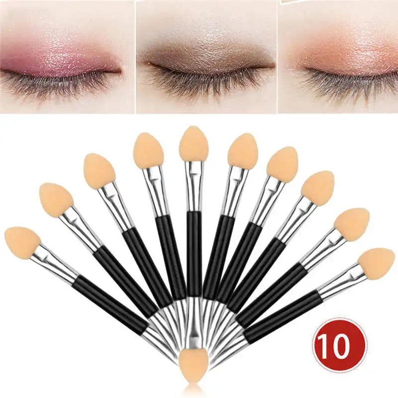 

Professional 10Pcs/set Women Sponge Double-end Eye Shadow Eyebrow Brush Applicator Tool Cosmetic Eyeshadow Brush 40#